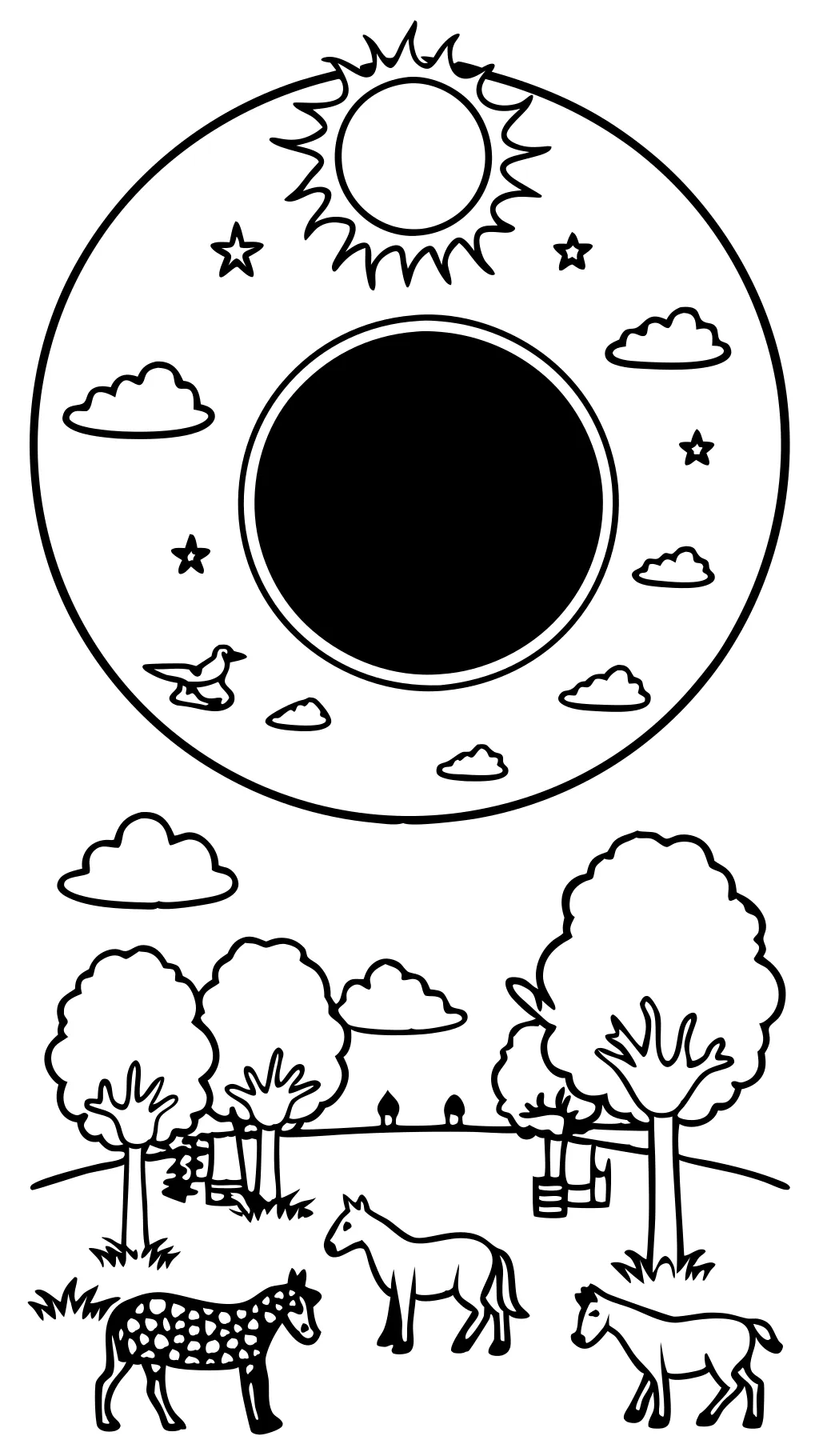 solar eclipse coloring pages printable